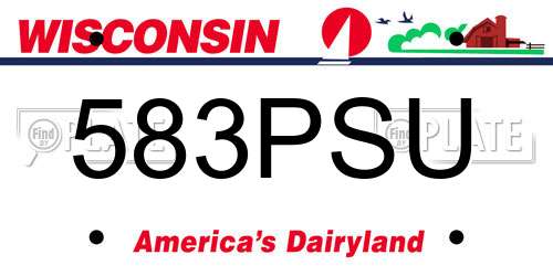 583PSU Wisconsin License Plate