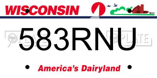 583RNU Wisconsin License Plate