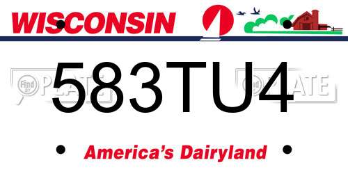 583TU4 Wisconsin License Plate