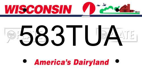 583TUA Wisconsin License Plate