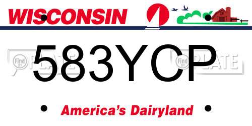583YCP Wisconsin License Plate