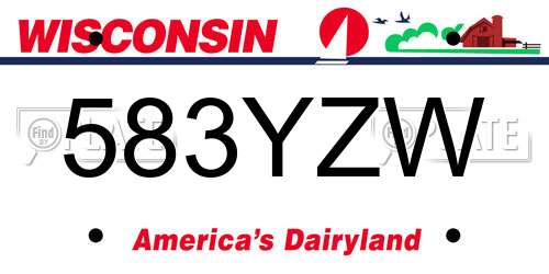 583YZW Wisconsin License Plate