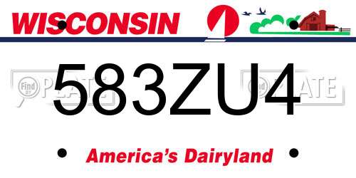 583ZU4 Wisconsin License Plate