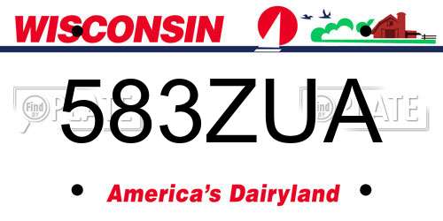 583ZUA Wisconsin License Plate