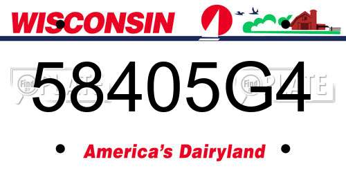 58405G4 Wisconsin License Plate