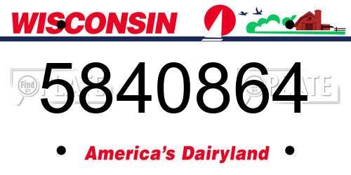 5840864 Wisconsin License Plate