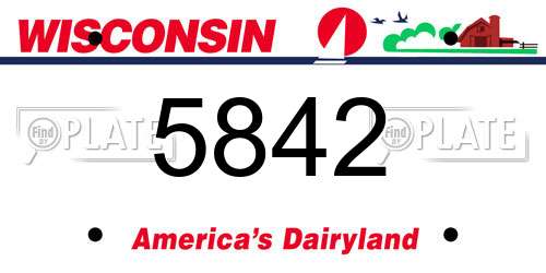5842 Wisconsin License Plate