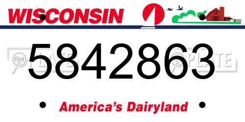 5842863 Wisconsin License Plate