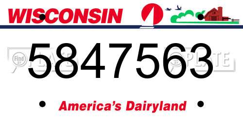 5847563 Wisconsin License Plate