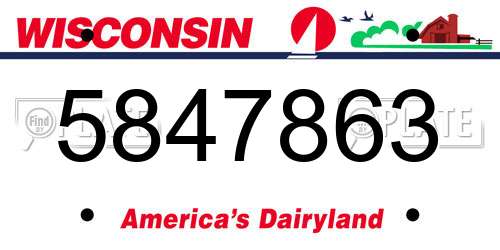5847863 Wisconsin License Plate