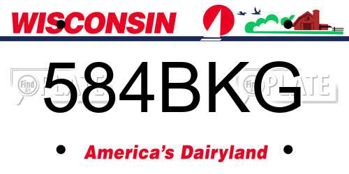 584BKG Wisconsin License Plate