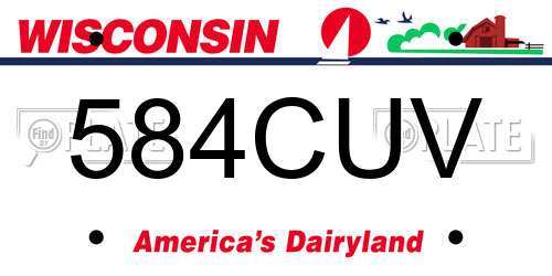 584CUV Wisconsin License Plate