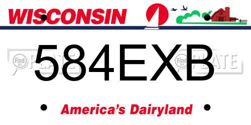 584EXB Wisconsin License Plate