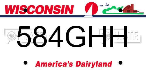 584GHH Wisconsin License Plate