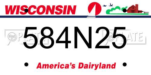 584N25 Wisconsin License Plate
