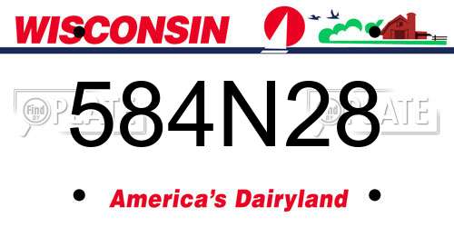 584N28 Wisconsin License Plate
