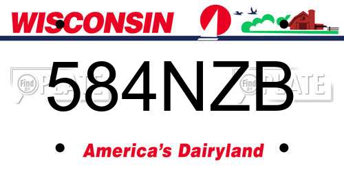 584NZB Wisconsin License Plate