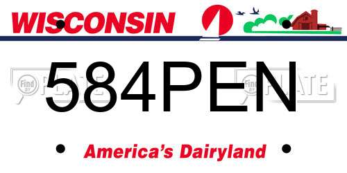 584PEN Wisconsin License Plate