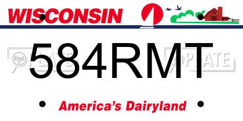 584RMT Wisconsin License Plate