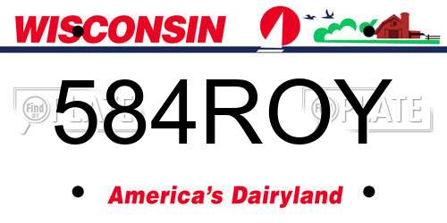 584ROY Wisconsin License Plate