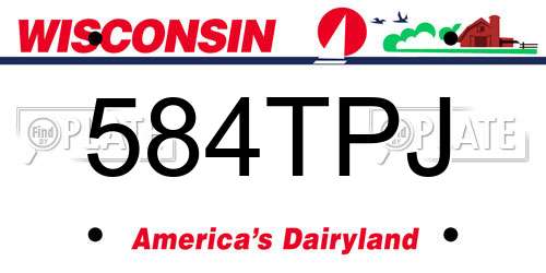 584TPJ Wisconsin License Plate