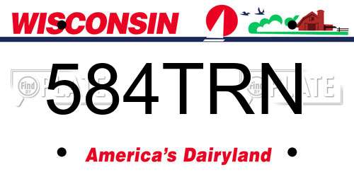 584TRN Wisconsin License Plate