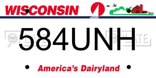 584UNH Wisconsin License Plate
