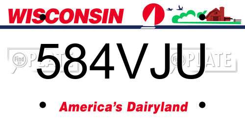 584VJU Wisconsin License Plate