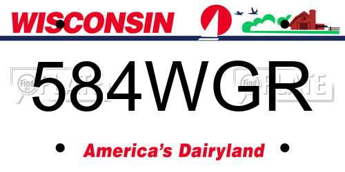 584WGR Wisconsin License Plate