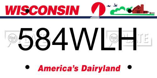 584WLH Wisconsin License Plate