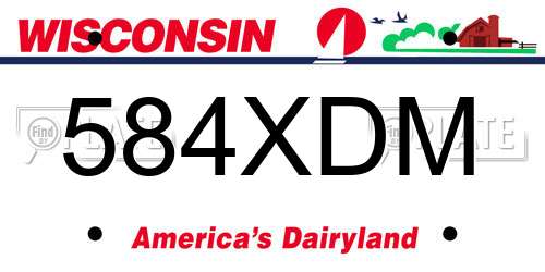 584XDM Wisconsin License Plate