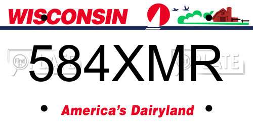 584XMR Wisconsin License Plate