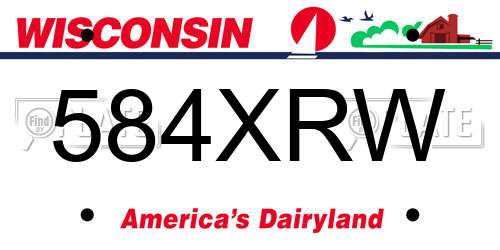 584XRW Wisconsin License Plate