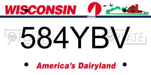 584YBV Wisconsin License Plate