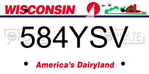 584YSV Wisconsin License Plate