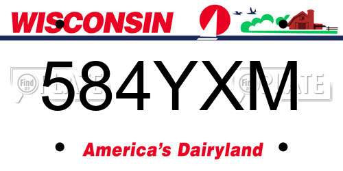 584YXM Wisconsin License Plate