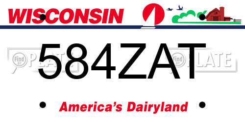 584ZAT Wisconsin License Plate