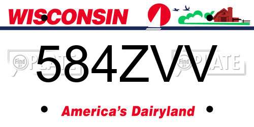 584ZVV Wisconsin License Plate