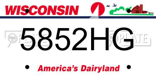 5852HG Wisconsin License Plate