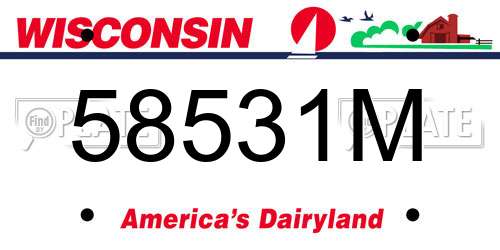 58531M Wisconsin License Plate
