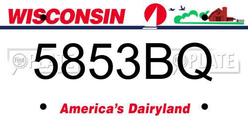 5853BQ Wisconsin License Plate