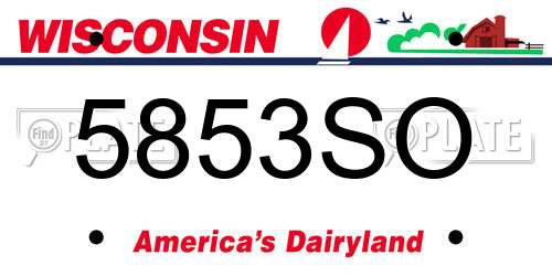 5853SO Wisconsin License Plate