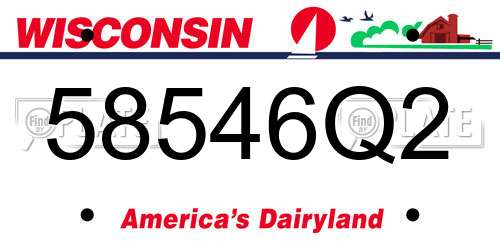 58546Q2 Wisconsin License Plate