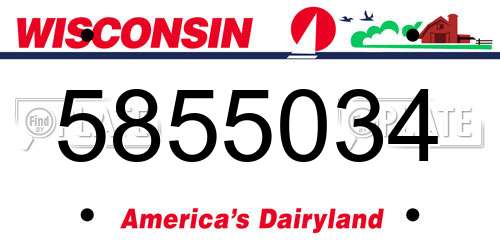 5855034 Wisconsin License Plate