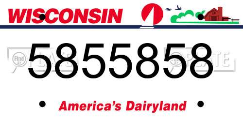 5855858 Wisconsin License Plate