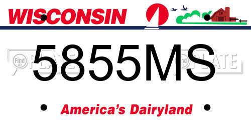 5855MS Wisconsin License Plate