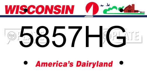 5857HG Wisconsin License Plate