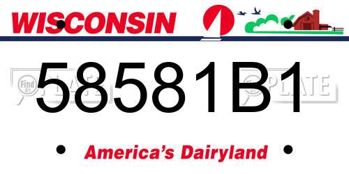 58581B1 Wisconsin License Plate