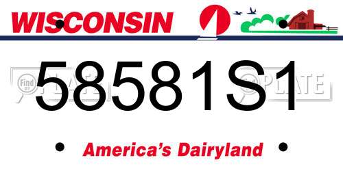 58581S1 Wisconsin License Plate