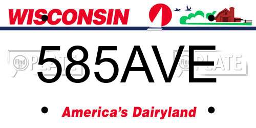 585AVE Wisconsin License Plate